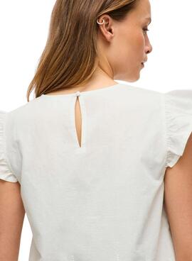 Blusa Vila Vihortensa blanco para mujer