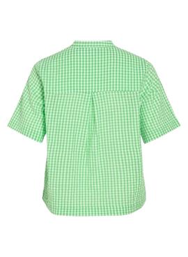Camisa Vila Vialvaro cuadro vichy verde para mujer