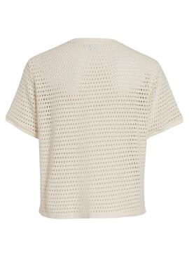 Camiseta Vila Viadella beige para mujer