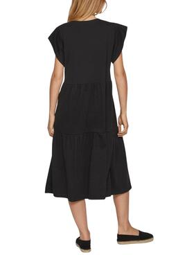 Vestido Vila Visummer midi negro para mujer