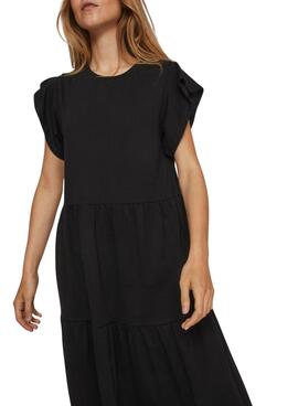 Vestido Vila Visummer midi negro para mujer