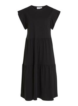 Vestido Vila Visummer midi negro para mujer