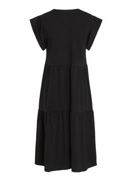 Vestido Vila Visummer midi negro para mujer