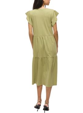 Vestido Vila Visummer midi verde para mujer