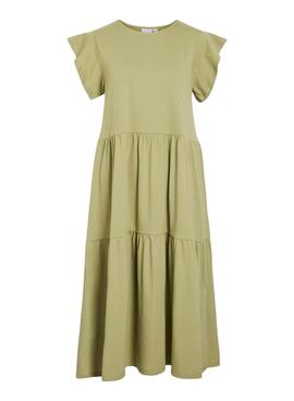 Vestido Vila Visummer midi verde para mujer