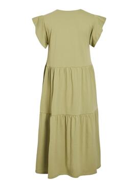 Vestido Vila Visummer midi verde para mujer