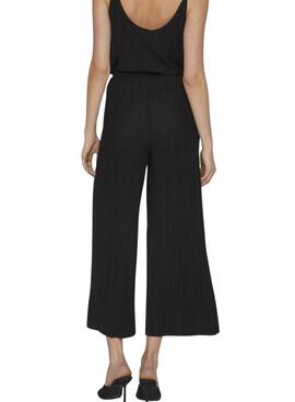 Pantalones Vila Viplisa plisado negro para mujer