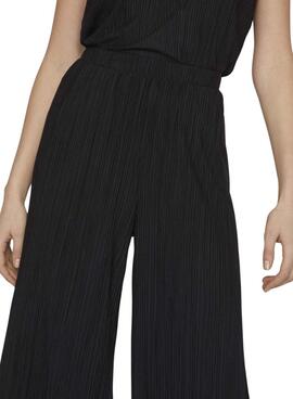 Pantalones Vila Viplisa plisado negro para mujer