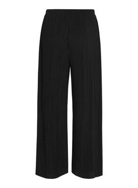 Pantalones Vila Viplisa plisado negro para mujer