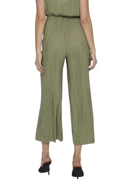 Pantalones Vila Viplisa plisado verde para mujer