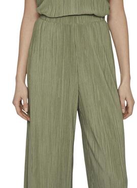 Pantalones Vila Viplisa plisado verde para mujer