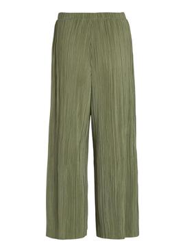 Pantalones Vila Viplisa plisado verde para mujer