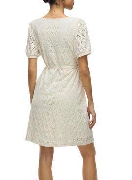 Vestido Vila Viamalina beige corto para mujer