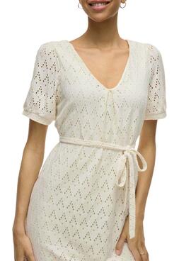 Vestido Vila Viamalina beige corto para mujer