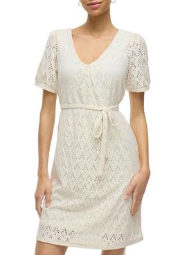 Vestido Vila Viamalina beige corto para mujer