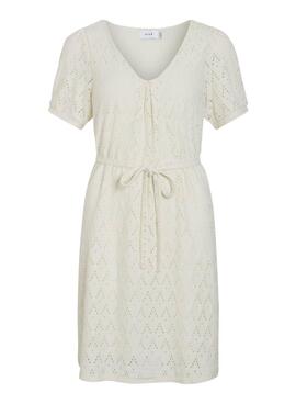 Vestido Vila Viamalina beige corto para mujer