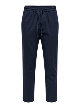 Pantalón Only and Sons Linus azul marino para hombre
