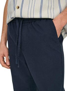Pantalón Only and Sons Linus azul marino para hombre