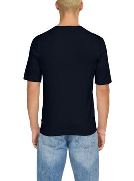 Camiseta de punto Only and Sons Wyler marino para hombre