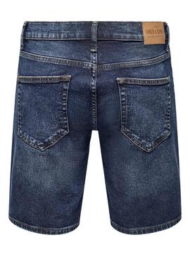 Bermudas Only and Sons Weft denim oscuro para hombre