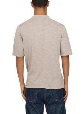 Polo Only and Sons George beige para hombre