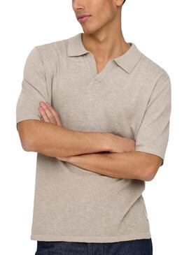 Polo Only and Sons George beige para hombre