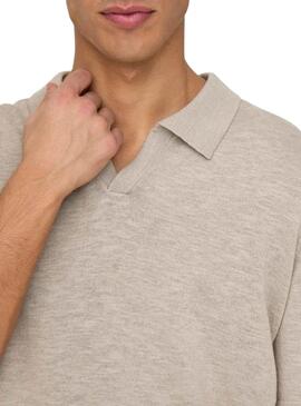 Polo Only and Sons George beige para hombre