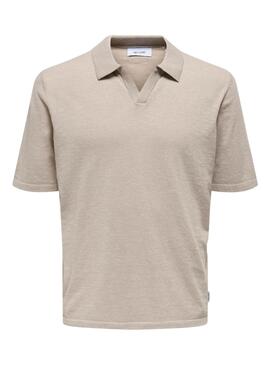 Polo Only and Sons George beige para hombre