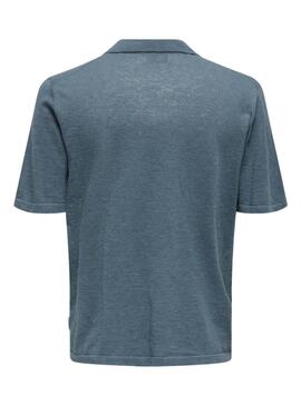 Polo Only and Sons George azul para hombre