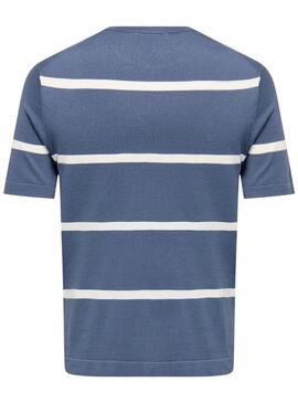 Camiseta Only and Sons Wyler rayas azul para hombre