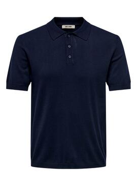 Polo Only and Sons Wyler azul marino para hombre