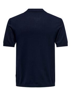 Polo Only and Sons Wyler azul marino para hombre