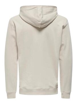 Sudadera Only and Sons David beige para hombre