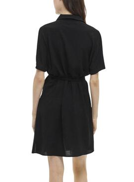 Vestido camisero Vila Vijosa negro para mujer
