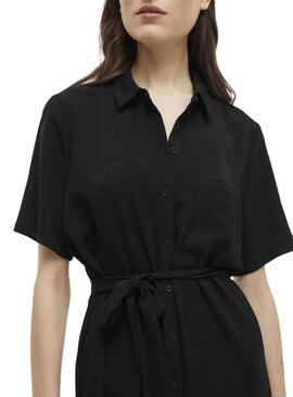 Vestido camisero Vila Vijosa negro para mujer