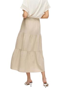 Falda Vila Vilania beige para mujer