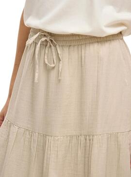 Falda Vila Vilania beige para mujer