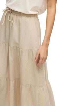 Falda Vila Vilania beige para mujer