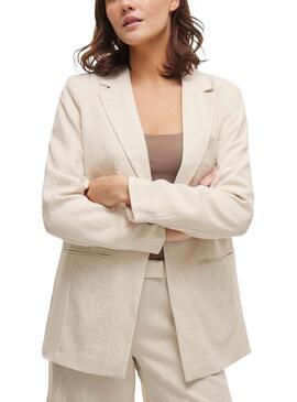 Blazer Vila Viflea beige para mujer