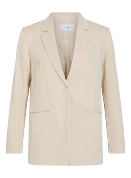 Blazer Vila Viflea beige para mujer