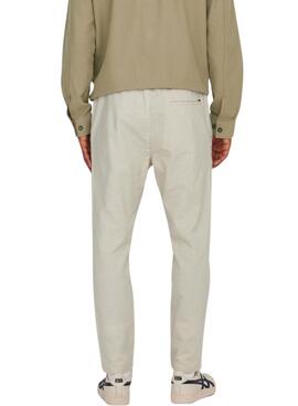Pantalón Only and Sons Linus beige para hombre