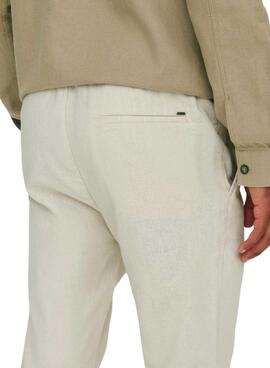 Pantalón Only and Sons Linus beige para hombre