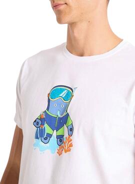 Camiseta El Pulpo Snorkel blanco para hombre