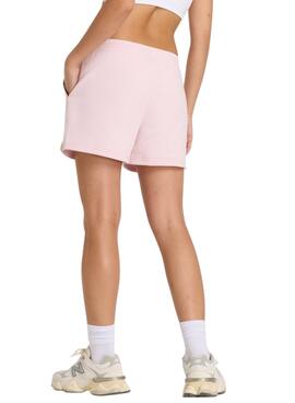 Shorts New Balance Essentials French Terry rosa para mujer