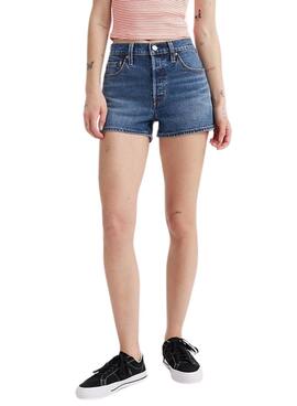 Shorts Levis 501 Original azul para mujer