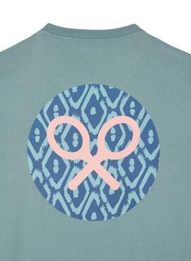 Camiseta Silbon Rombos turquesa para hombre