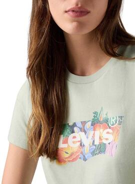 Camiseta Levis The Perfect Tee Coloring verde para mujer