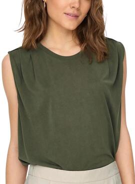 Camiseta Only Free verde para mujer