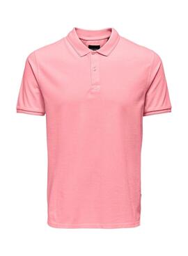 Polo Only and Sons Travis rosa para hombre 