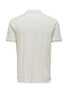 Polo Only and Sons Travis blanco para hombre